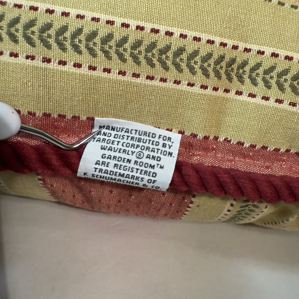 Waverly Capulet Stripe Upholstery Fabric Jacquard Cotton Pillow Gold Red 17x17 - Picture 9 of 9